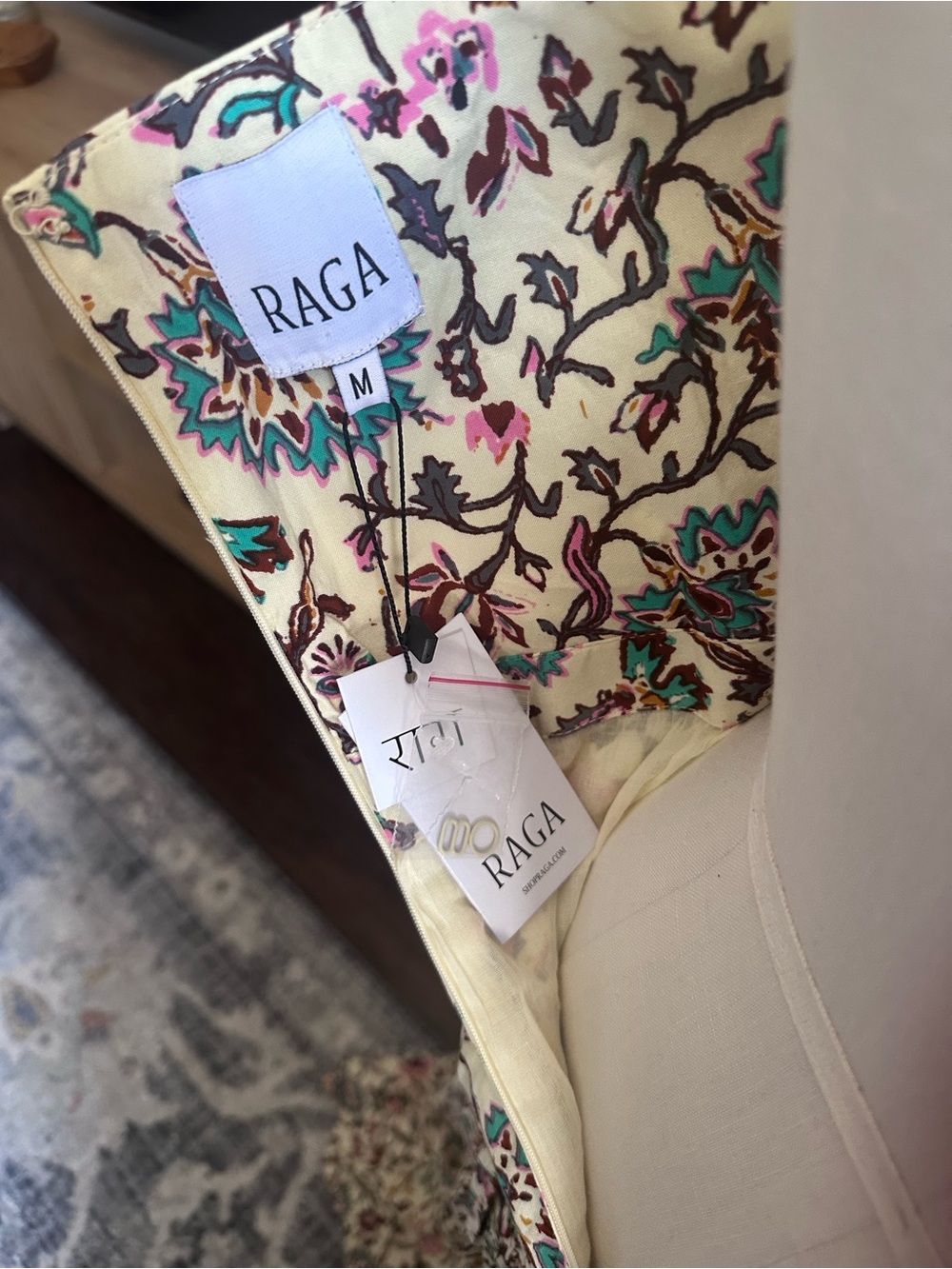 NWT Anthropologie RAGA Deema Floral Tiered Maxi Dress in Cream and Blue - Picture 4 of 4